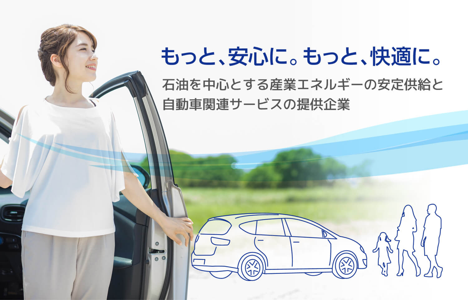 もっと、安心に。もっと、快適に。石油を中心とする産業エネルギーの安定供給と自動車関連サービスの提供企業